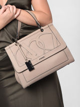 Large Leather Alezan Top-handle Bag Etrier Beige alezan EALE001L-vue-porte