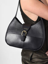 Leather Shoulder Bag Equilibre Etrier Black equilibre EEQU011M-vue-porte
