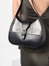 Leather Shoulder Bag Equilibre Etrier Silver equilibre EEQU011M-vue-porte