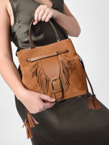 Bucket Bag Nomade Leder Etrier Bruin nomade ENOM004M-vue-porte