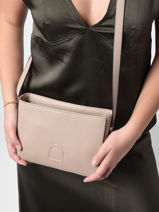 Shoulder Bag Balade Leather Etrier Beige balade EBAL05-vue-porte