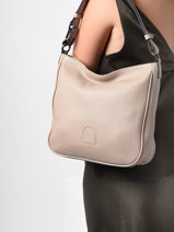 Small Leather Balade Shoulder Bag Etrier Beige balade EBAL17-vue-porte