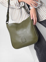 Small Leather Balade Shoulder Bag Etrier Green balade EBAL17-vue-porte