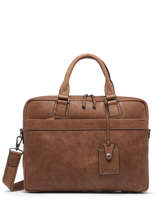 1 Compartment  Business Bag  With 15" Laptop Sleeve Etrier Brown spider ESPI8021