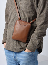 Leather Flandres Crossbody Bag Etrier Brown flandres EFLA728S-vue-porte