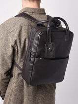 Sac  Dos Business Flandres 2 Compartiment Etrier Marron flandres EFLA8272-vue-porte