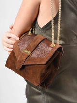 Crossbody Bag Jana Velvet Leather Etrier Brown jana velvet EJVE002S-vue-porte