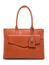 Business Tas Foulonn Leder Met 15" Laptopvak Etrier Oranje flandres EFLA823B