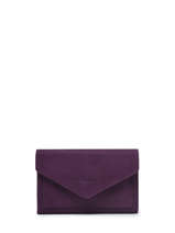 Leather Wallet Etincelle Nubuck Etrier Violet etincelle nubuck EETN469