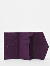 Leather Wallet Etincelle Nubuck Etrier Violet etincelle nubuck EETN469-vue-porte