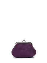 Leather Coin Purse Etincelle Nubuck Etrier Violet etincelle nubuck EETN654
