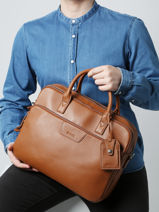 2-compartment  Business Bag Etrier Brown foulonne EFOU8152-vue-porte