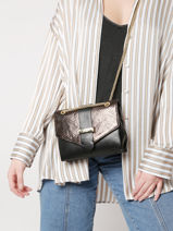 Cross Body Tas Jana Python Leather Etrier Black jana python EJPY002S-vue-porte