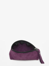 Small Leather Coin Purse Etincelle Nubuck Etrier Violet etincelle nubuck EETN651-vue-porte