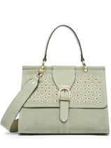 Large Leather Ethnique Top-handle Bag Etrier Green ethnique EETH001L