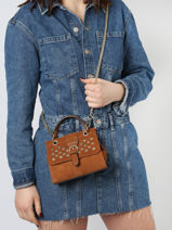 Crossbody Bag Ethnique Leather Etrier Brown ethnique EETH001S-vue-porte