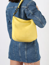 Small Leather Balade Shoulder Bag Etrier Yellow balade EBAL17-vue-porte