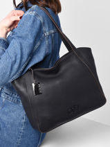 Leather Shoulder Bag Ecuyer Etrier Black ecuyer EECU033M-vue-porte