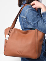 Leather Shoulder Bag Ecuyer Etrier Brown ecuyer EECU033M-vue-porte