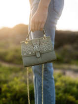 Crossbody Bag Ethnique Leather Etrier Green ethnique EETH001S