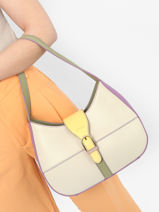 Leather Shoulder Bag Equilibre Etrier Beige equilibre EEQU011M-vue-porte
