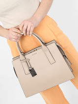 Top Handle Blazer Leather Etrier Beige blazer EBLA003M-vue-porte