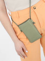 Leather Tradition Phone Pouch Etrier Green tradition EHER025M-vue-porte