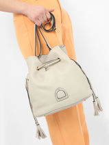 Leather Bucket Bag Tradition Etrier Beige tradition EHER29-vue-porte