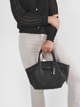 Leather Ecuyer Satchel Etrier Black ecuyer EECU5B-vue-porte