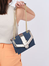 Cross Body Tas S Jana Linnen Etrier Blauw jana lin EJLI002S-vue-porte