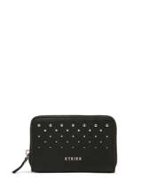 Coin Purse Leather Etrier Black tonnerre ETON090M