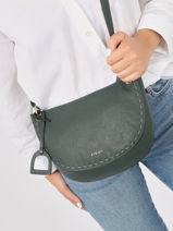 Medium Leather Shoulder Bag Tradition Etrier Green tradition EHER024M-vue-porte