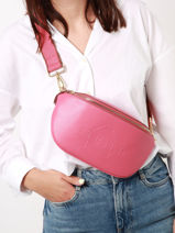 Medium Leather Fulgurant Belt Bag Etrier Pink fulgurant EFUL022M-vue-porte