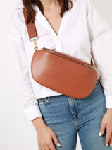 Large Leather Fulgurant Belt Bag Etrier Brown fulgurant EFUL022L-vue-porte