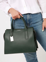 Handbag Blazer Leather Etrier Green blazer EBLA003M-vue-porte