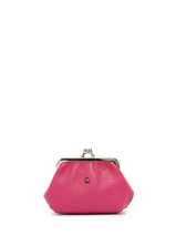 Porte-monnaie Cuir Etrier Rose madras EMAD654