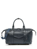 Sac De Voyage Cabine Flandres En Cuir Etrier Bleu flandres EFLA991S