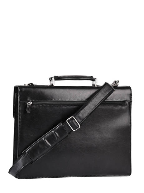 Leather Crosta Briefcase 1 Compartment Etrier Black crosta ECRO03 other view 4