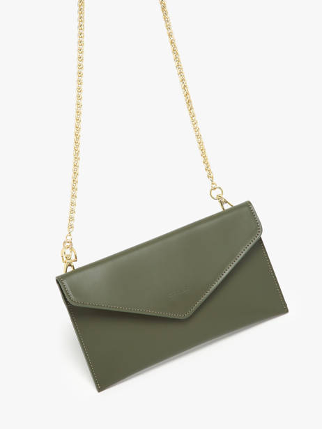 Medium Leather Paddock Clutch Bag Etrier Green paddock TLOS1670 other view 2