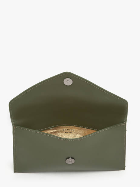 Medium Leather Paddock Clutch Bag Etrier Green paddock TLOS1670 other view 3
