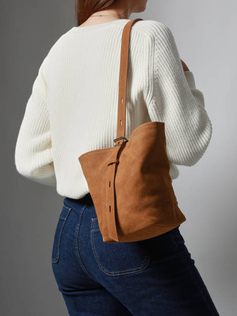 Schouder Tas Rugzak S Cavalier Nubuck Leder Etrier Bruin cavalier nubuck ECAN126S ander zicht 2