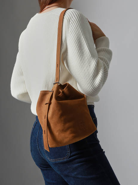 Schouder Tas Rugzak S Cavalier Nubuck Leder Etrier Bruin cavalier nubuck ECAN126S ander zicht 3