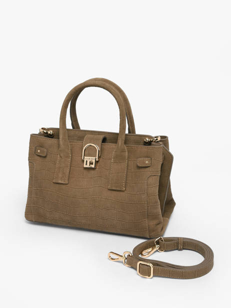 Sac Porté Main S Equestre Croco Cuir Etrier Marron equestre croco EEQC142S vue secondaire 2