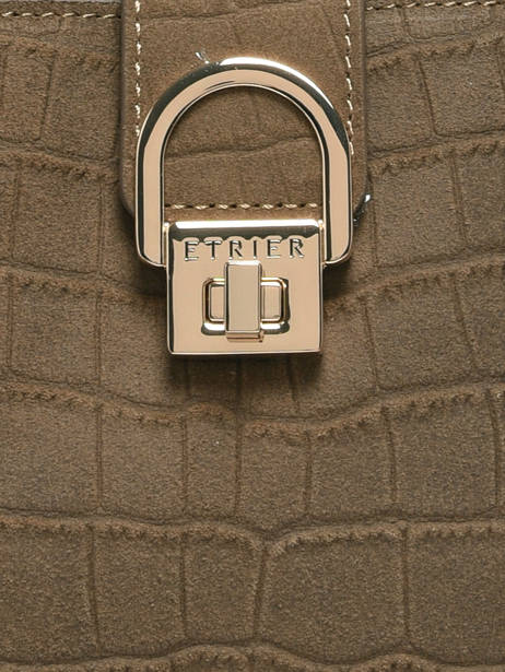 Sac Porté Main S Equestre Croco Cuir Etrier Marron equestre croco EEQC142S vue secondaire 5