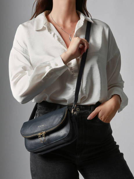 Cross Body Tas S Tradition Leder Etrier Blauw tradition ETRA059S ander zicht 1