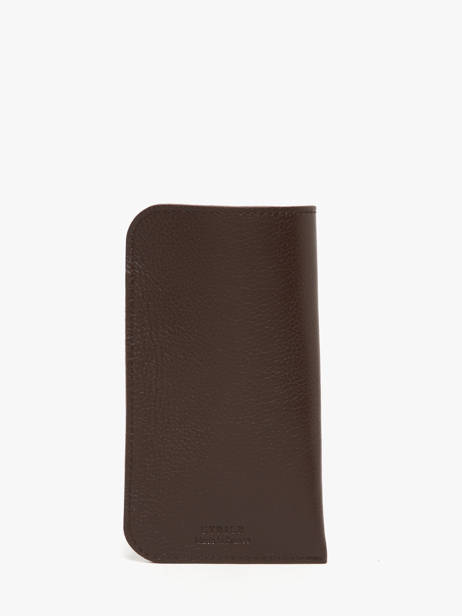 Sunglass Case Madras Leather Etrier Brown madras EMAD5017 other view 2