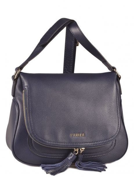 Shoulder Bag Paris Leather Etrier Blue paris EPAR04