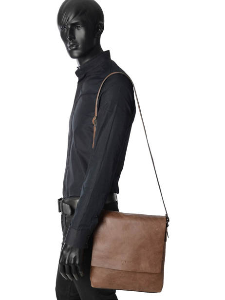 Sac Bandoulière Etrier Marron spider S83812 vue secondaire 2