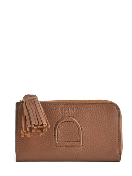 Wallet Leather Etrier Brown paris EPAR92B