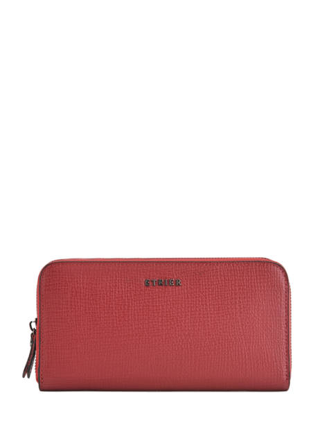 Wallet Leather Etrier Red tess ETESS91